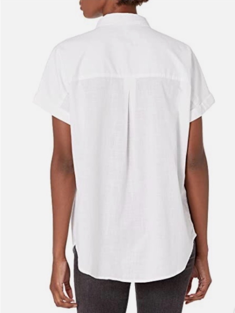 Goodthreads 100% Cotton White Short-Sleeve Button-Front Shirt Size Large - Picture 2 of 5
